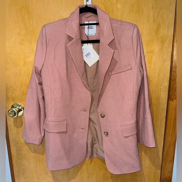 Love Bonito Harlow Brushed Shoulder Padded Relaxed Blazer - Picture 5 of 10